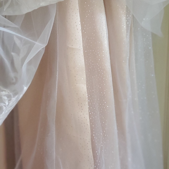 Stunning custom champagne & ivory gown with lace - Picture 12 of 16